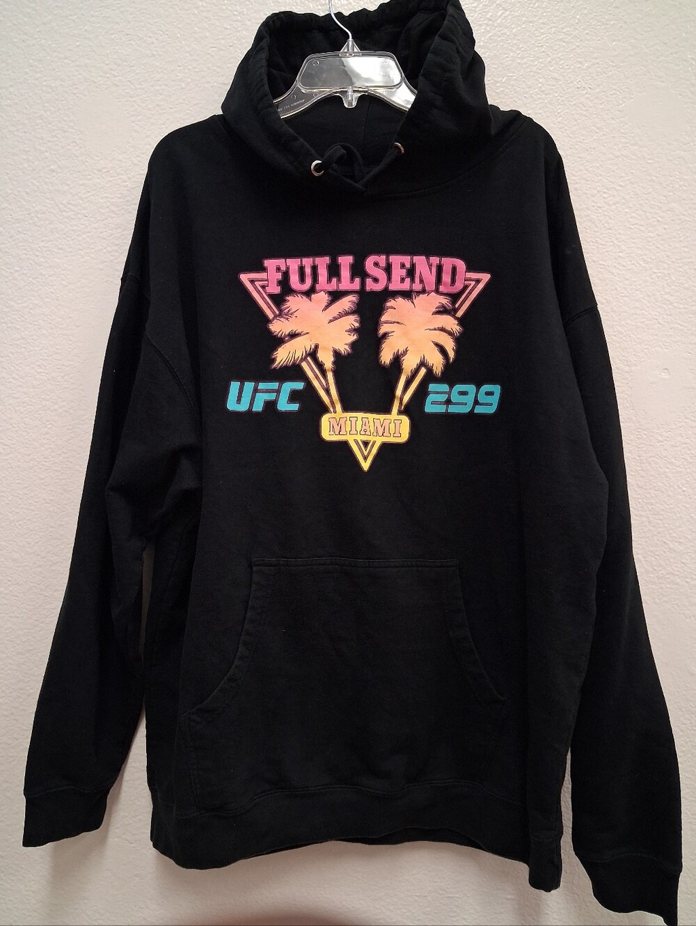 Full Send UFC 299 MIAMI Hoodie Men's 2XL Sweatshirt MMA Graphic Spellout